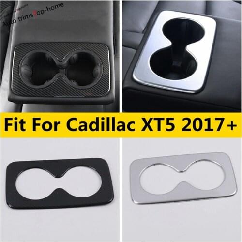Car Accessories Rear Seat Water Cup Holder Panel Frame Sticker Cover Kit Trim ABS Interior Decor For Cadillac XT5 2017 - 2021