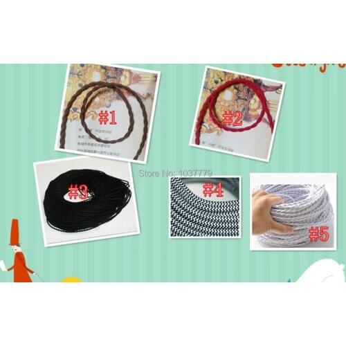 Free shipping to Russia 8meters braided fabric wire DIY lighting cloth coated PV 2 cores cable