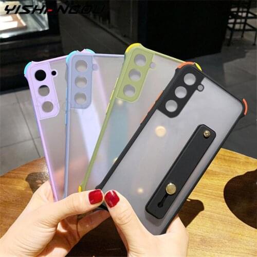 For Samsung S21 Ultra S20 FE S10 S9 S8 Plus Note 20 10 Ultra A51 A71 A31 A11 M51 A42 A12 A50 A30 Hand Strap Acrylic Case Cover