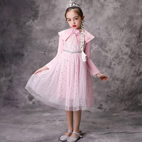 Childrens Dress 2020 Autumn New Girls Aisha Puffyskirt Baby Girl Cotton Long-sleeved Gauze Dress Kids Princess Dress 3-10 Years
