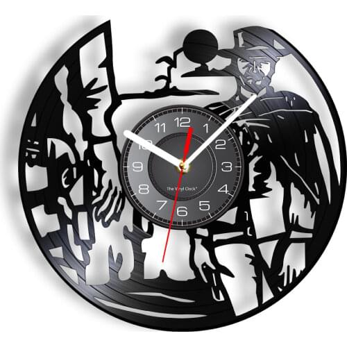 Wild West Sunset Cowboys Landscape Wall Decor Wall Clock Western Rodeos Gunslinger Vinyl Record Wall Clock Cowboys Home Decor