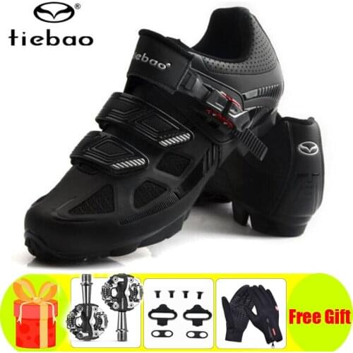 Tiebao Cycling Shoes Mtb Men Bicicleta Mountain Bike Shoes Black Self-locking Breathable Sapatilha Ciclismo Mtb Sneakers