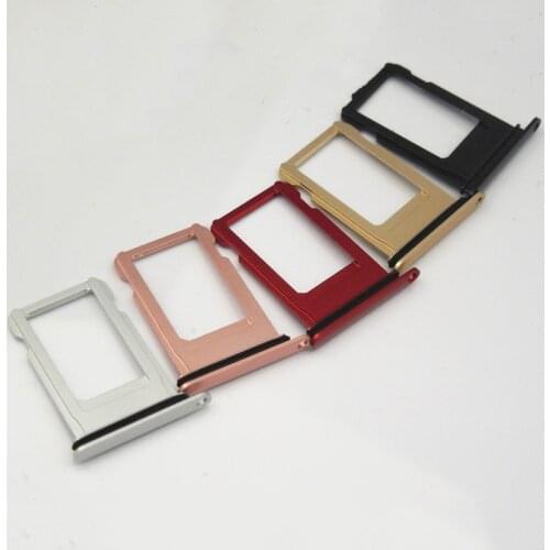 SIM Card Tray For iPhone 8 8 Plus 8P 8+ X Nano Sim Card Tray Sim Tray Holder Sim Adaptor Silver Gold Blak Red
