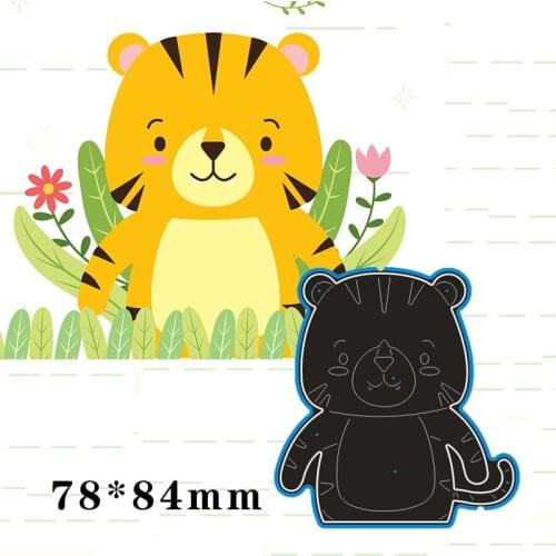 Metal Cutting Dies Animal Tiger For Card DIY Scrapbooking stencil Paper Craft Album template Dies 78*84mm