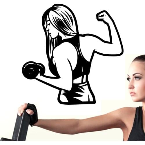 Cute Woman Gym Wall Stickers Animal Lover Home Decoration Accessories Nursery Room Decor Art Decals