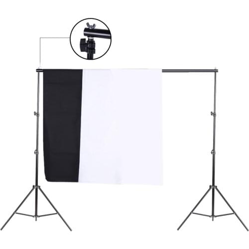 Andoer Photo Studio Kit Set Backdrop Stand Photography Equipment with Storage Bag Black White Nonwoven Backdrops and Mini Clips