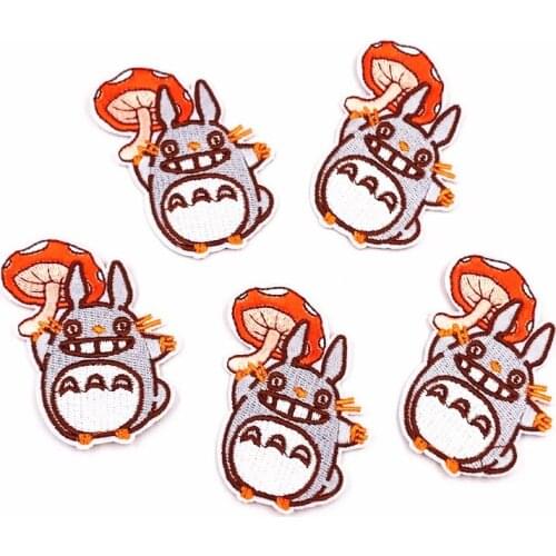 1Pack Totoro Harajuku Patches cartoon stickers Clothing bags Badges Parches Bordados Iron on Embroidered DIY Applique accessory