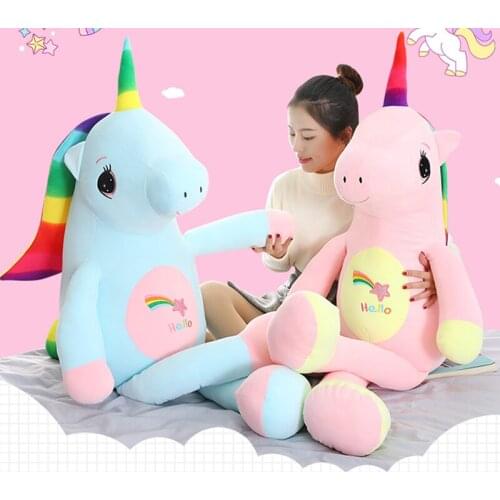 55cm 80cm 110cm 140cm unicorn plush toy big huge unicorn pillow stuffed animal soft doll kids toys birthday Christmas gift