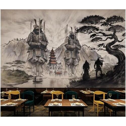 Custom photo 3d wallpaper Japanese-style ukiyo-e samurai temple living room home decor 3d wall murals wallpaper for walls 3 d