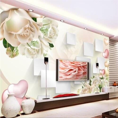 Beibehang Custom wallpaper rose 3D stereo box living room bedroom background wall decorative painting Papel de parede wall paper