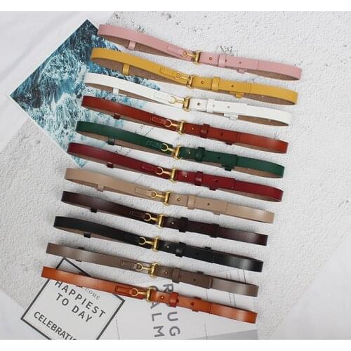 Plain Cow Leather Waist Belt Multi Colors Hook Buckle Winter Slimming Corset Belt Adjustable Autumn Jacket Shirt Belt Decoration