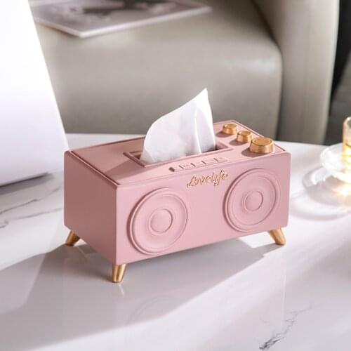Nordic Decorative Tissue Box Macaron Color Radio Shape Tissue Box Holder Home Office Storage Box Scarves Napkin Holder Organizer