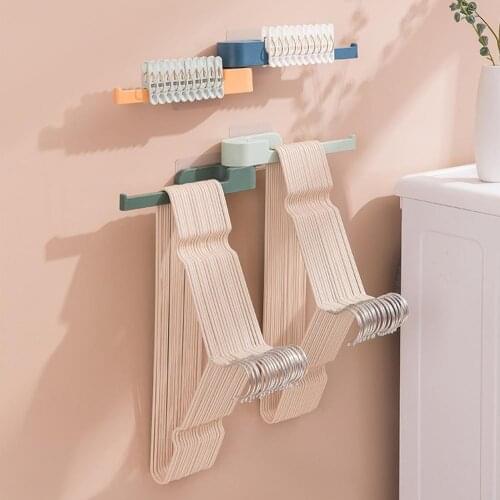 Clothes Hanger Storage Rack Adjustable Dormitory Closet Hanger Organizer Non-Slip Storage Rack for Home