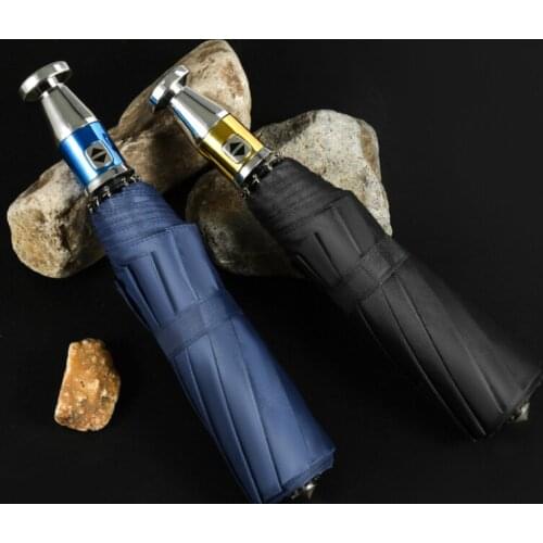New Full Automatic Business Umbrella Three Folding Male Female Parasol Umbrella Rain Women Windproof Luxury Umbrella Men