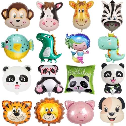 Cartoon Animal Theme balloons Cute Panda Dinosaur Cat Dog Birthday Party Decoration Baby Shower Kid Gift baby toy balloon