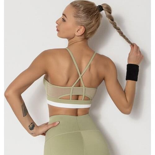 NORMOV Women Bras Summer Backless Strapless Hollow Out Underwear Fitness Shockproof Push Up Mesh Patchwork Bras Feminina