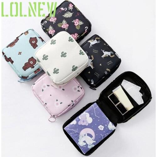 Women Girl Sanitary Pad Pouch Napkin Towel Storage Bag Credit Card Holder Coin Purse Cosmetics Headphone Case Sanitary Pouch