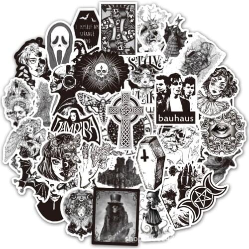 10/30/50PCS Punk Gothic Style Waterproof Pvc Stationery Sticker Skateboard Suitcase Luggage Laptop Guitar Stickers Kid Toy