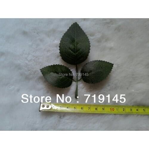 100pcs 3 rose flower leaves accessories artificial simulation fake leaf DIY handmade flower accessor home decoration