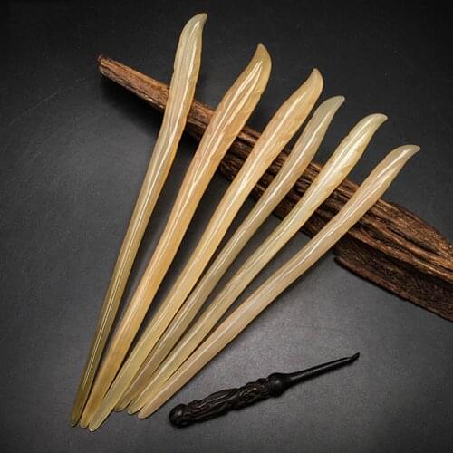12/15/17cm 5 Styles Smooth Natural Horn Hairpin Elegant Retro Women Jewelry Clip Daily Party School Travel Ornaments