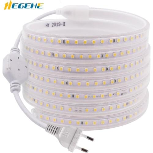 220V 2835 LED Strip High brightness High Safety 120Leds/M Flexible Led Tape Ribbon Waterproof IP68 Led Light Stripe with EU Plug
