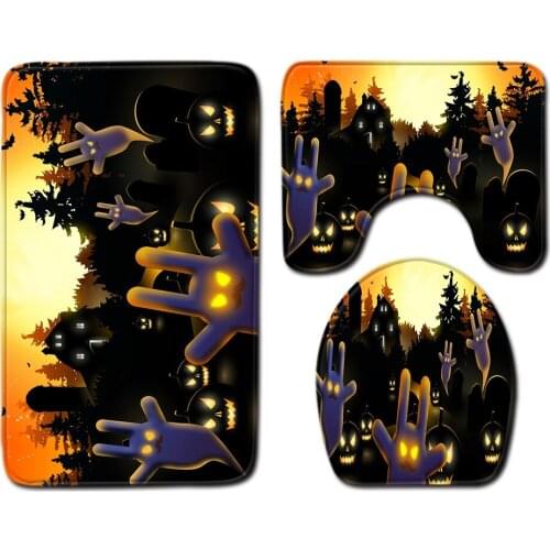 3pcs/set Vintage Cartoon Print Anti-slip Bathroom Floor Mat Home Decor Shower Non-Slip Rug Bath Door Mats