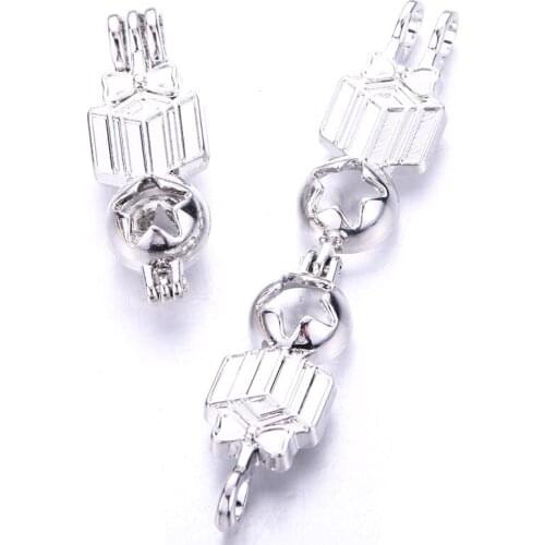 5pcs Christmas Gifts Pearl Cage Locket Pendant Jewelry Making Bead Cage Aroma Essential Oil Diffuser For Oyster Pearl 705