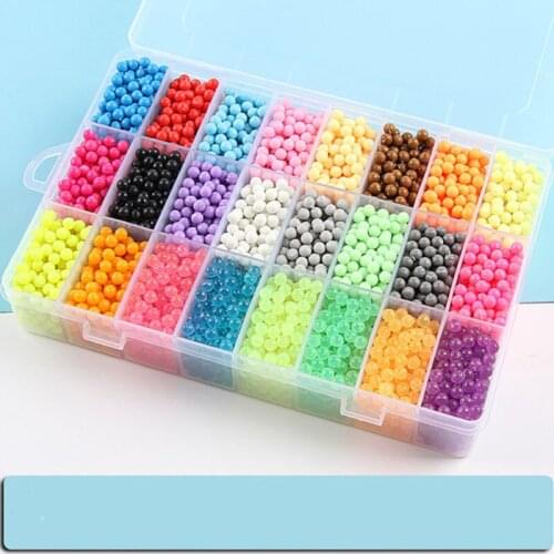 6000pcs DIY Magic beads Animal Molds Hand Making 3D Puzzle Kids Educational beads Toys for Children Spell Replenish