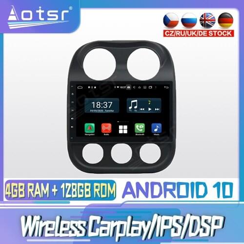 Android 10 PX6 128G For JEEP Compass 2014 - 2015 DVD GPS Navigation Auto Radio Stereo Video Multimedia Player HeadUnit 2din