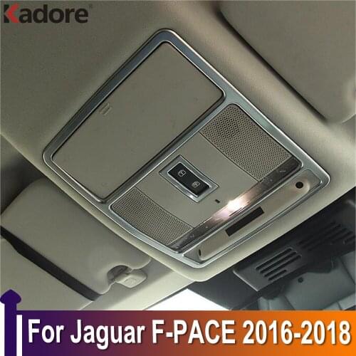 Car Accessories Interior 1PCS For Jaguar F-PACE 2016 2017 2018 Matte Roof Front Rear Reading Light Decoration Trim Frame Cover