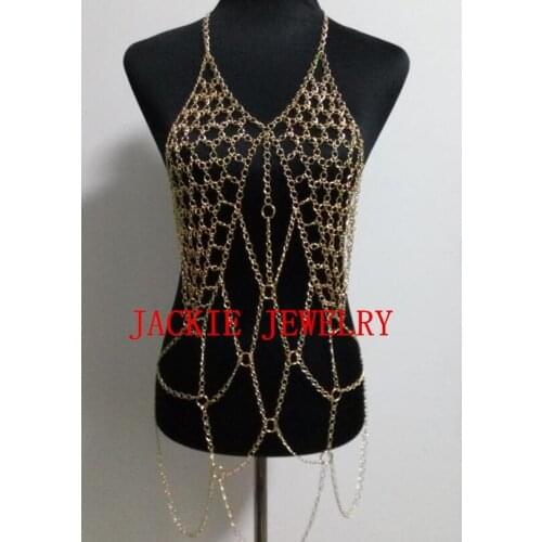 FREE SHIPPING NEW STYLE B713 Women Rock Fashion Gold colour Body Chains Jewelry Unique Design Clothing Chains Jewelry 2 Colors