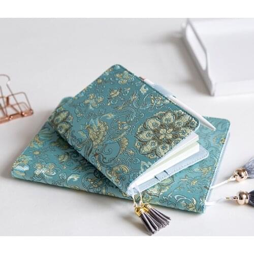 New Chinese Style Embroidery Notebook Travel Diary Book Exercise Composition Binding Note Notepad Gifts Stationery Office School