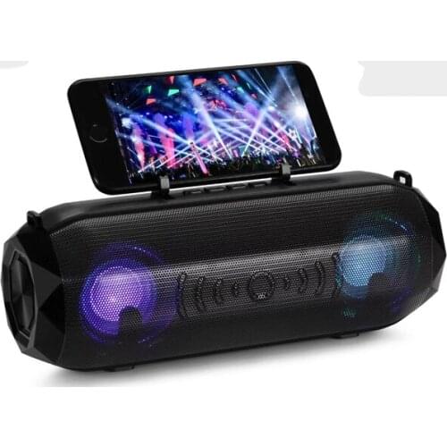 10W Bluetooth Speaker with Shoulder Strap Support TF Card USB AUX Phone Holder Wireless Portable Subwoofer