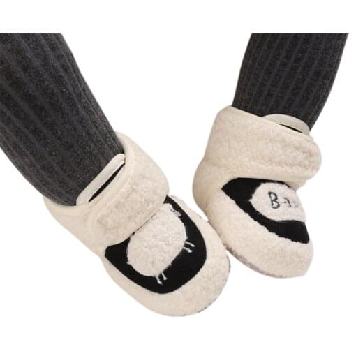 Baby Boys Girls Boys Boots Cute Sheep Pattern Infant Winter Autumn Soft Cotton Toddler First Walker Crib Shoes with Grippers
