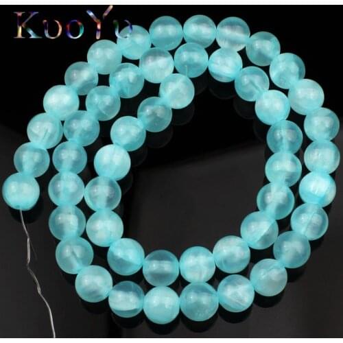 AAA Blue Ice Jades Stone Beads Round Loose Spacer Beads For Jewelry Making Natural Stone Beads Diy Earring Bracelets 4 6 8 10mm