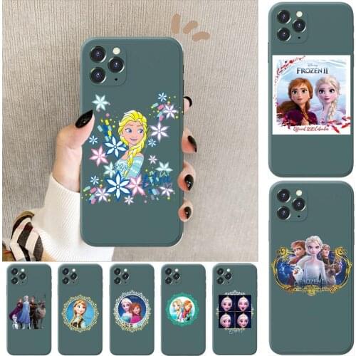 Frozen Anime Phone Case cover For iphone 12 Pro Max 11 8 7 6 S XR PLUS X XS SE 2020 mini cell shell Army green