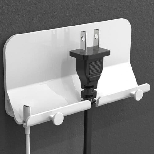 Phone Holder Multi-purpose Strong Adhesiveness Wall Mounted Tablet Storage Shelf with Dual Hanger Phone Accessories