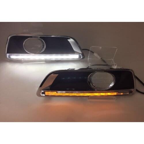 Osmrk led drl daytime running light with yellow turn signal for chevrolet malibu 2011-15, wireless switch control