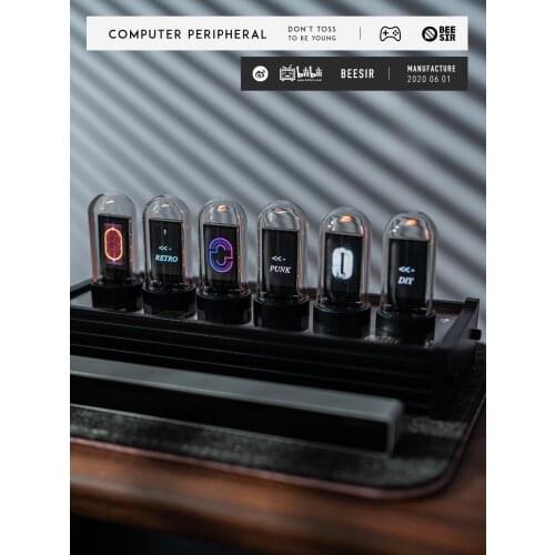 Mr. beesir RGB pseudo glow tube clock desktop creative decoration digital clock