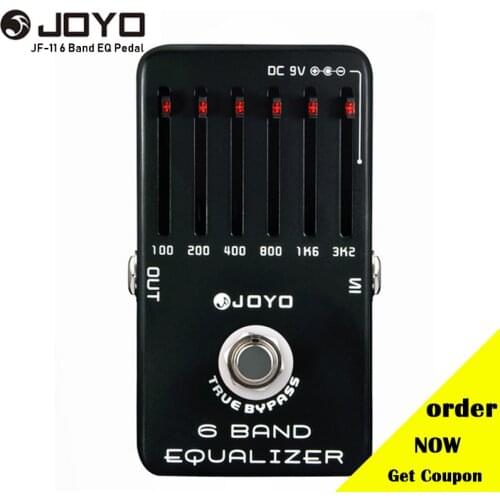 JOYO 6 Bands EQ Equalizer Guitar Effects Pedal Stompbox Adjust Low Middle High Frequency True Bypass pedal de guitarra