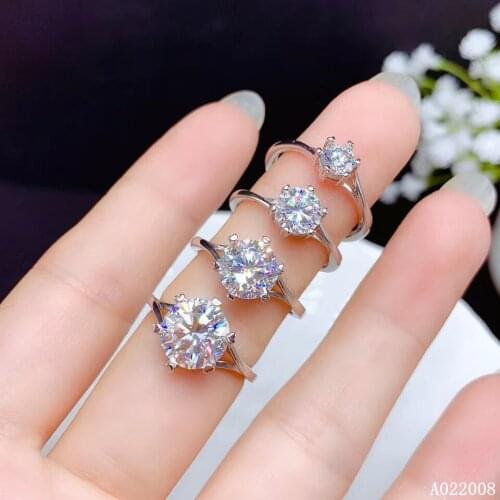 KJJEAXCMY fine jewelry 925 sterling silver inlaid Mosang Diamond ladies ring fashion support detection With certificate