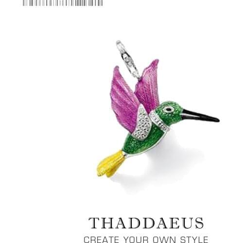 Pendant Hummingbird Colorful,2020 Brand New Fashion Jewelry Europe Style Bijoux 925 Sterling Silver Romantic Gift For Woman