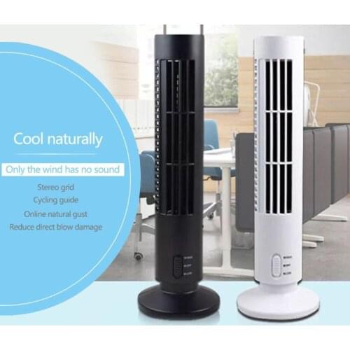 Creative Mini USB Vertical Bladeless Air Conditioner Handheld Portable Cooler Desktop Silent Cooling Tower Fan Home Office