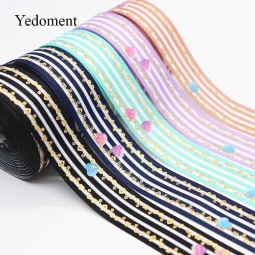 10 Yards Grosgrain Ribbon Laser Gold Leaf Lace Printed Ribbon 1" 25MM For Hair Bows DIY Crafts Handmade Accessories M19042902