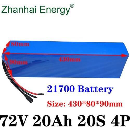 Laudation - 21700, 72V 20Ah Lithium Ion Battery Pack, 20S 4P, Suitable For Motors Below 2000W, 60A BMS, Rechargeable Batteries