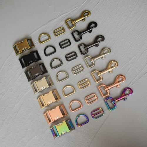 50 Sets 25mm Metal D Ring Belt Straps Slider Release Buckle Carabiner Lobster Clasp For Pet Dog Collar Leash Harness Accessory