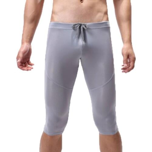 Men Sexy Sleep Shorts Jogging Sweatpants Sports Leggings Male Shorts Pyjama Homme Sleepwear Seamless Sexy Underwear lounge Pants