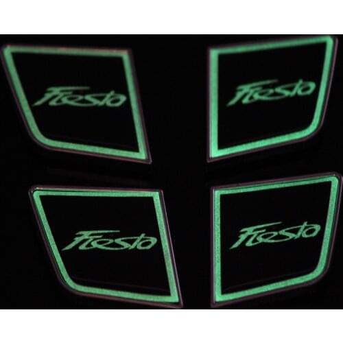Foal Burning Car Luminous Inner Door Bowl Decoration Trim Cover Sticker for Ford Fiesta Sedan Hatchback 2009 - 2016 Acc
