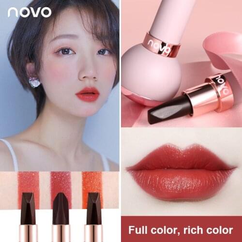 NOVO Lipstick Three-color Matte Soft Mist Lip Stick Red Lip Makeup TSLM2 ( The Color Of The Lipstick Tube Is Shipped Randomly )
