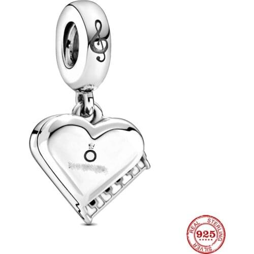 New Original Silver Color Piano Dangle Diy Bead Fit European Pandora Charms Bracelet Bangles Diy Jewelry P076
